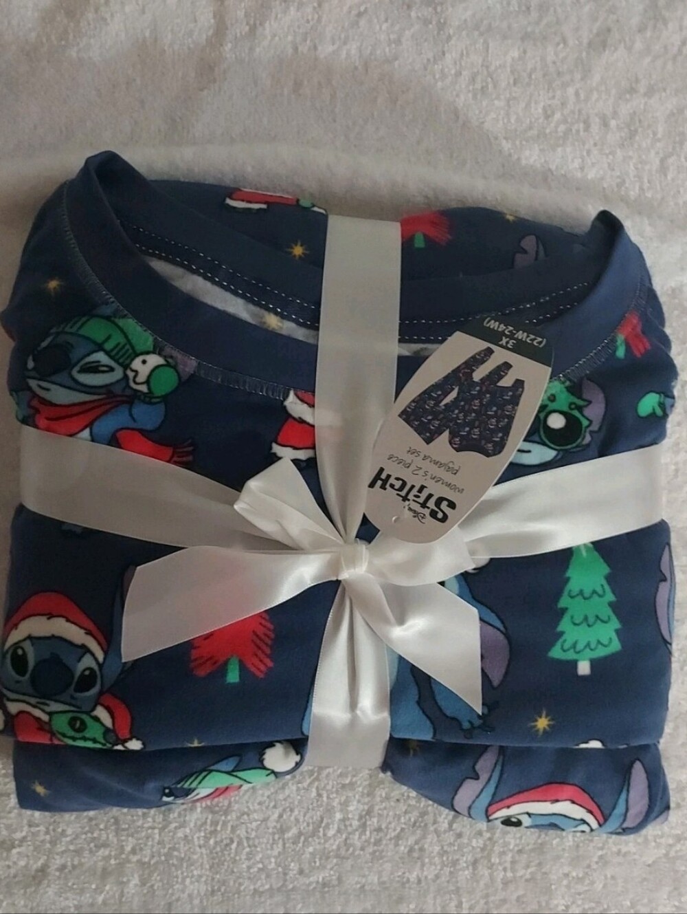 Disney Navy Blue Stitch Holiday Pajama Set